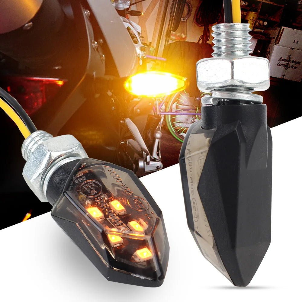 LED Blinker Licht super hell 2 stücke Motorrad Mini Universal LED Motorrad Lampe Bernstein Blinker LED-Anzeigen Licht - flohmarkt-deutschland.shop