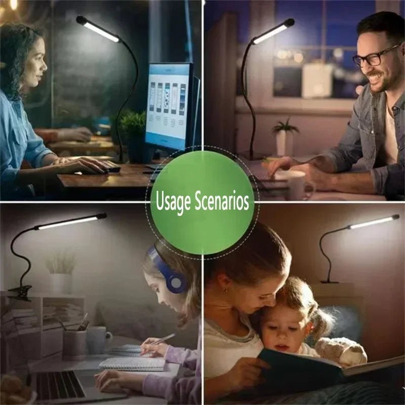 LED Clip Schreibtischlampe Augenschutz Nachttisch Studium schwarz - flohmarkt-deutschland.shop