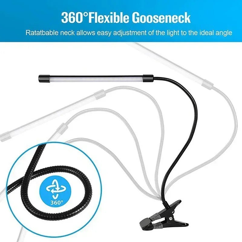 LED Clip Schreibtischlampe Augenschutz Nachttisch Studium schwarz - flohmarkt-deutschland.shop