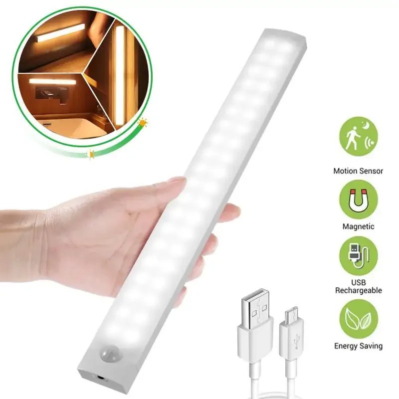 LED Nachtlicht Bewegungssensor USB Schrank Treppe Küche kabellos - flohmarkt-deutschland.shop