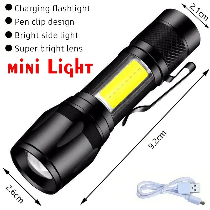 LED Taschenlampe 100000LM USB-C wiederaufladbar wasserdicht Camping - flohmarkt-deutschland.shop