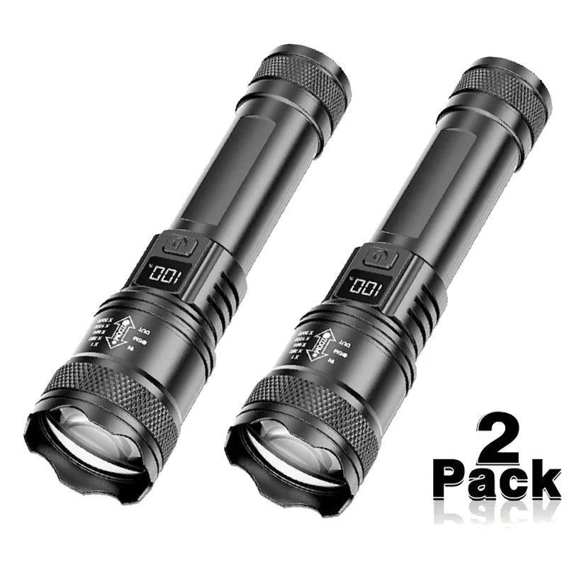LED Taschenlampe 100000LM USB-C wiederaufladbar wasserdicht Camping - flohmarkt-deutschland.shop