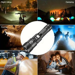 LED Taschenlampe 100000LM USB-C wiederaufladbar wasserdicht Camping - flohmarkt-deutschland.shop