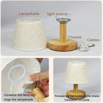 LED Tischlampe Retro Japanisch Stil Schlafzimmer Nachtlicht Deko - flohmarkt-deutschland.shop