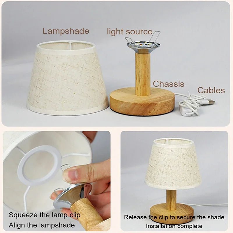 LED Tischlampe Retro Japanisch Stil Schlafzimmer Nachtlicht Deko - flohmarkt-deutschland.shop