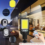 LED/COB-Solar-Bewegungsmelder-Licht, 3 Helligkeitsmodi, Außenwandleuchte für Haustür, Hof, Weg, Carport, Plantation, Skisort - flohmarkt-deutschland.shop