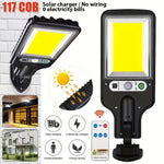 LED/COB-Solar-Bewegungsmelder-Licht, 3 Helligkeitsmodi, Außenwandleuchte für Haustür, Hof, Weg, Carport, Plantation, Skisort - flohmarkt-deutschland.shop