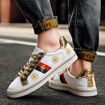 Leder Herren schuhe lässig Luxusmarke Herren Mokassins italienische atmungsaktive Slip auf Herren schuhe Biene bedruckte Schuhe - flohmarkt-deutschland.shop