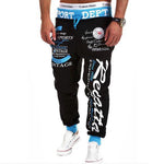 Letter Graphic Print Sweatpants for Men Hip Hop Joggers Sports Athletic Pants for Workout Casual Elastic Waist Lounge Trousers - flohmarkt-deutschland.shop