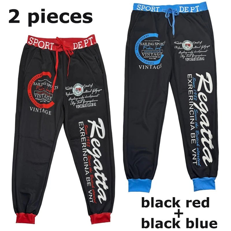 Letter Graphic Print Sweatpants for Men Hip Hop Joggers Sports Athletic Pants for Workout Casual Elastic Waist Lounge Trousers - flohmarkt-deutschland.shop
