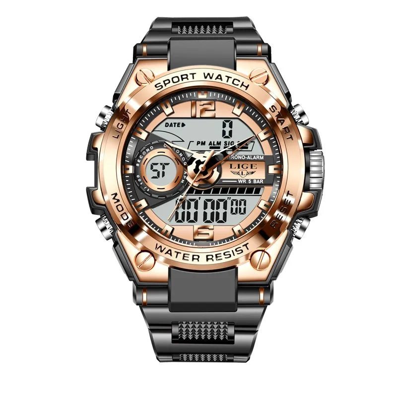 LIGE Herren Digitaluhr – Militär, LED, 50m Wasserdicht, Sport Quarzuhr - flohmarkt-deutschland.shop