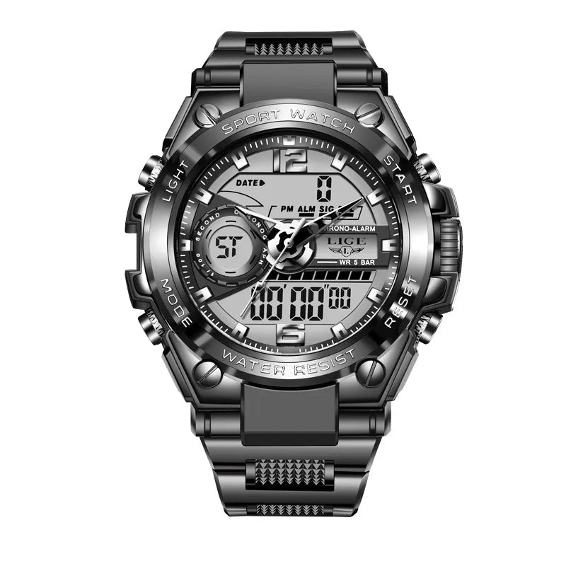 LIGE Herren Digitaluhr – Militär, LED, 50m Wasserdicht, Sport Quarzuhr - flohmarkt-deutschland.shop