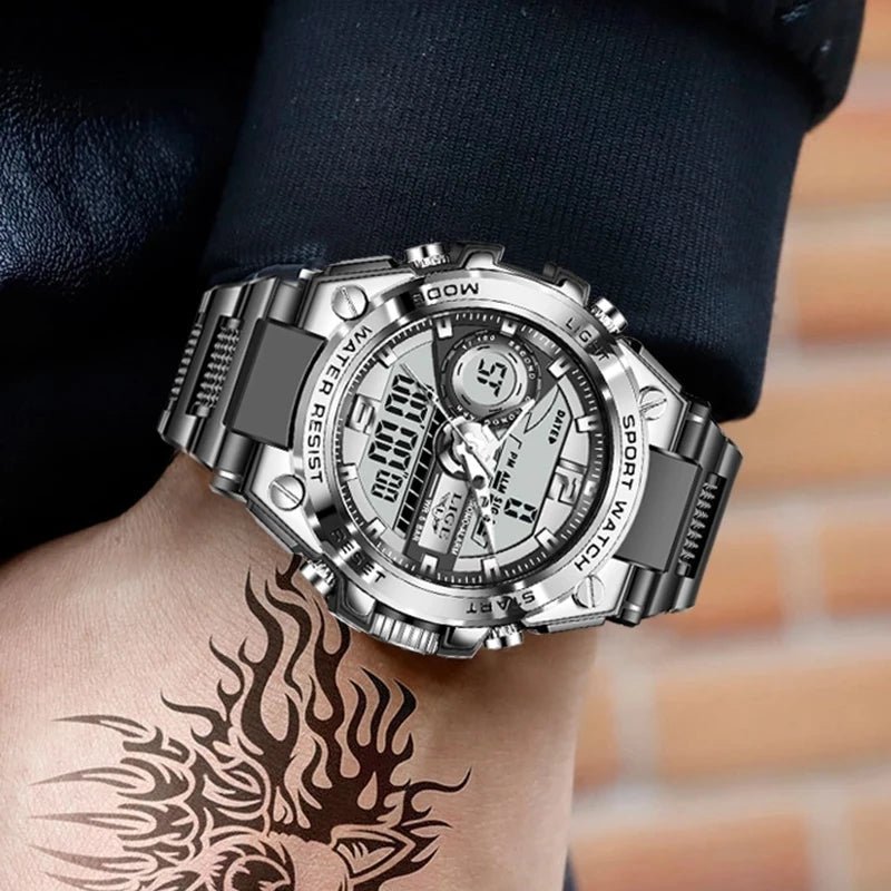 LIGE Herren Digitaluhr – Militär, LED, 50m Wasserdicht, Sport Quarzuhr - flohmarkt-deutschland.shop