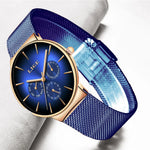 LIGE Neue Mode Frau Uhr Elegante Luxus Einfache Ultra-dünne Mesh Stahl Gürtel Quarz Damen Uhren Wasserdicht Casual Datum uhr - flohmarkt-deutschland.shop