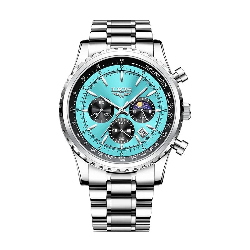 LIGE Neue Top-Marke Luxus Herrenuhren Quarz Männeruhren Wasserdicht Leuchtende Uhr für Männer Datum Chronograph Sport Armbanduhr - flohmarkt-deutschland.shop