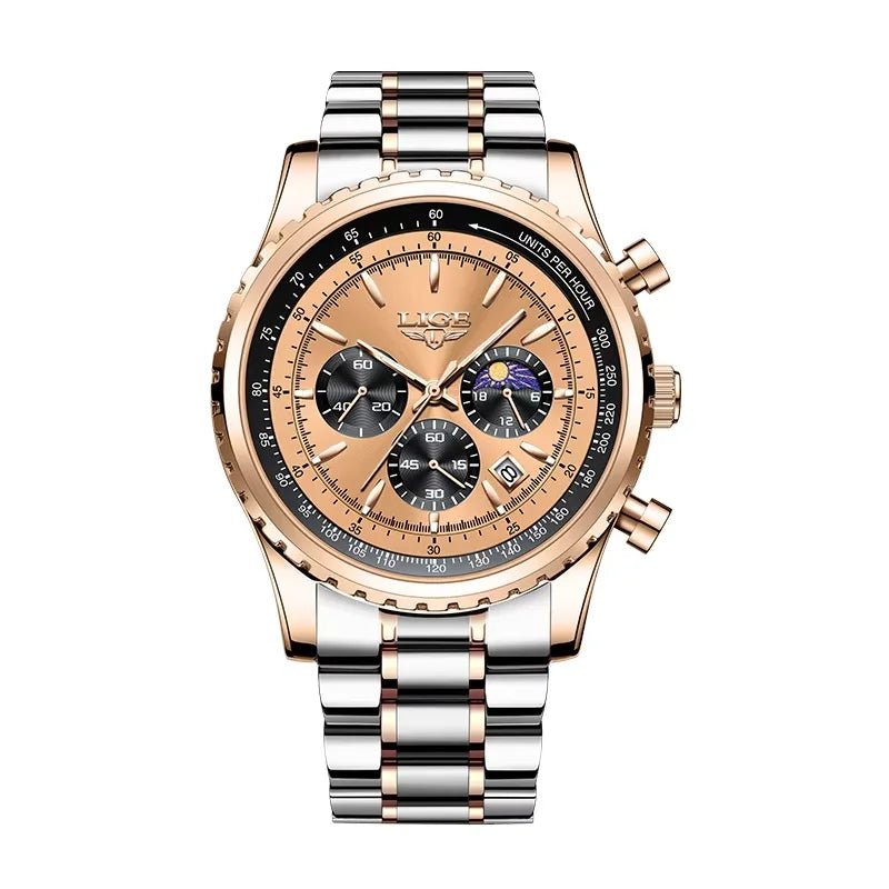 LIGE Neue Top-Marke Luxus Herrenuhren Quarz Männeruhren Wasserdicht Leuchtende Uhr für Männer Datum Chronograph Sport Armbanduhr - flohmarkt-deutschland.shop