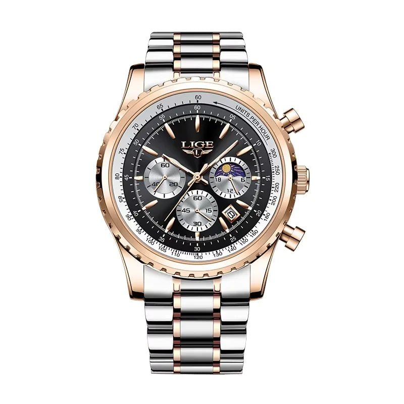 LIGE Neue Top-Marke Luxus Herrenuhren Quarz Männeruhren Wasserdicht Leuchtende Uhr für Männer Datum Chronograph Sport Armbanduhr - flohmarkt-deutschland.shop
