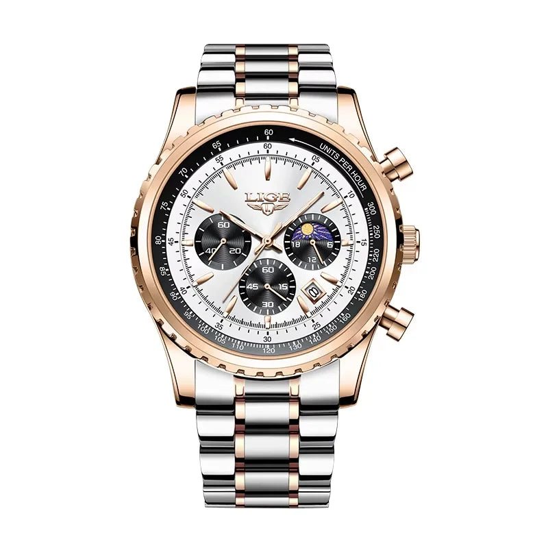 LIGE Neue Top-Marke Luxus Herrenuhren Quarz Männeruhren Wasserdicht Leuchtende Uhr für Männer Datum Chronograph Sport Armbanduhr - flohmarkt-deutschland.shop