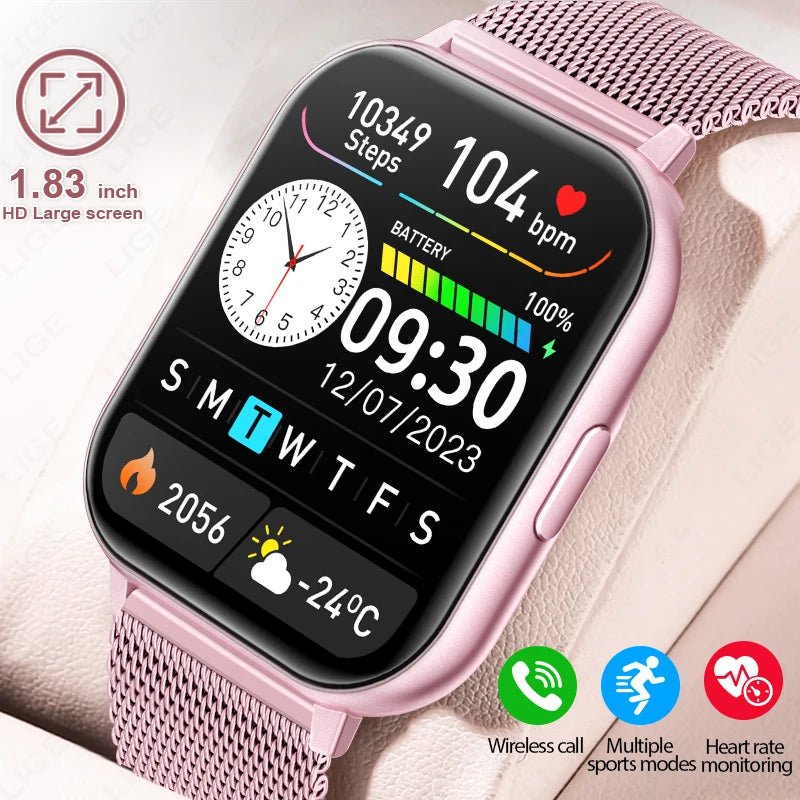 LIGE Smart Uhr Frauen Full Touch Benutzerdefinierte Zifferblatt Herzfrequenz Schlaf Monitor Wasserdichte Uhren Sport Fitness Smartwatch Dame Armband - flohmarkt-deutschland.shop