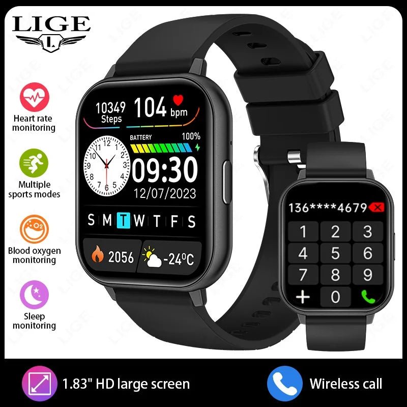 LIGE Smart Uhr Frauen Full Touch Benutzerdefinierte Zifferblatt Herzfrequenz Schlaf Monitor Wasserdichte Uhren Sport Fitness Smartwatch Dame Armband - flohmarkt-deutschland.shop