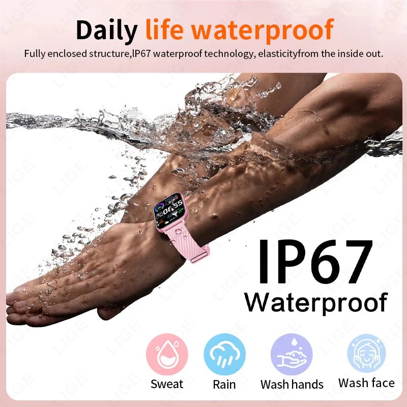 LIGE Smart Uhr Frauen Full Touch Benutzerdefinierte Zifferblatt Herzfrequenz Schlaf Monitor Wasserdichte Uhren Sport Fitness Smartwatch Dame Armband - flohmarkt-deutschland.shop