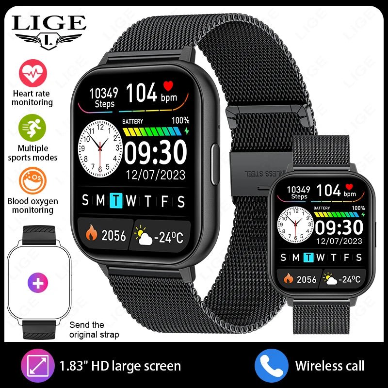 LIGE Smart Uhr Frauen Full Touch Benutzerdefinierte Zifferblatt Herzfrequenz Schlaf Monitor Wasserdichte Uhren Sport Fitness Smartwatch Dame Armband - flohmarkt-deutschland.shop
