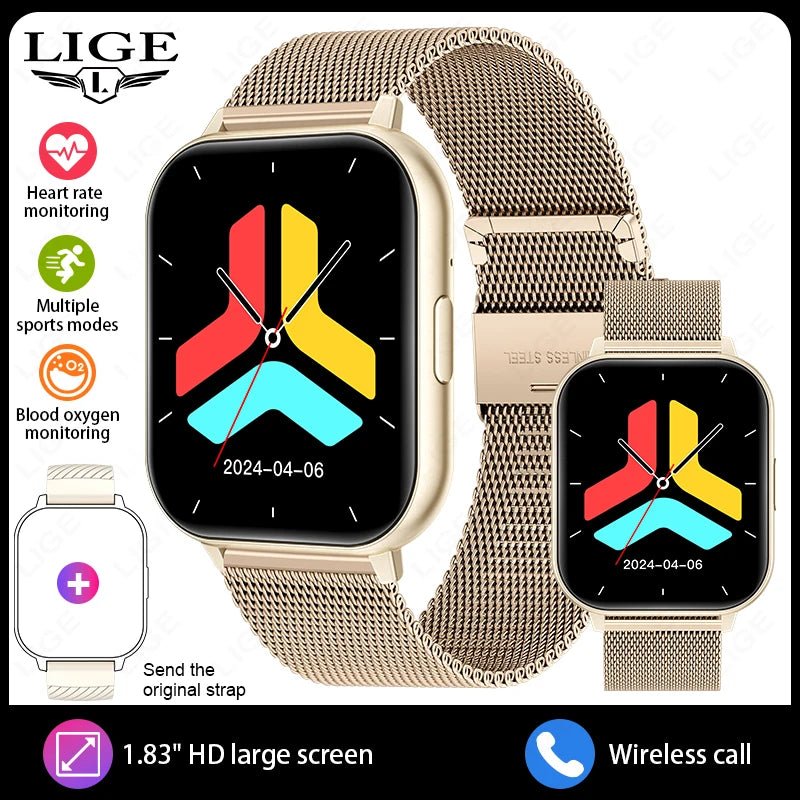 LIGE Smart Uhr Frauen Full Touch Benutzerdefinierte Zifferblatt Herzfrequenz Schlaf Monitor Wasserdichte Uhren Sport Fitness Smartwatch Dame Armband - flohmarkt-deutschland.shop