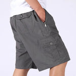 Lightweight Zipper Pockets Khaki Cargo Shorts Men Summer Streetwear Casual Cotton Shorts Breathable Fitness Knee Length Pants - flohmarkt-deutschland.shop