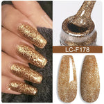 LILYCUTE Gold Aurora Glitter Gel Nagellack Frühling Nude Farbe Langlebig Französisch Für Maniküre Soak Off Nail art UV Gel Lack - flohmarkt-deutschland.shop