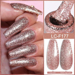 LILYCUTE Gold Aurora Glitter Gel Nagellack Frühling Nude Farbe Langlebig Französisch Für Maniküre Soak Off Nail art UV Gel Lack - flohmarkt-deutschland.shop