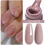 LILYCUTE Gold Aurora Glitter Gel Nagellack Frühling Nude Farbe Langlebig Französisch Für Maniküre Soak Off Nail art UV Gel Lack - flohmarkt-deutschland.shop