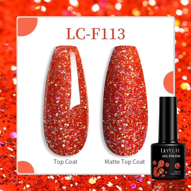 LILYCUTE Gold Aurora Glitter Gel Nagellack Frühling Nude Farbe Langlebig Französisch Für Maniküre Soak Off Nail art UV Gel Lack - flohmarkt-deutschland.shop