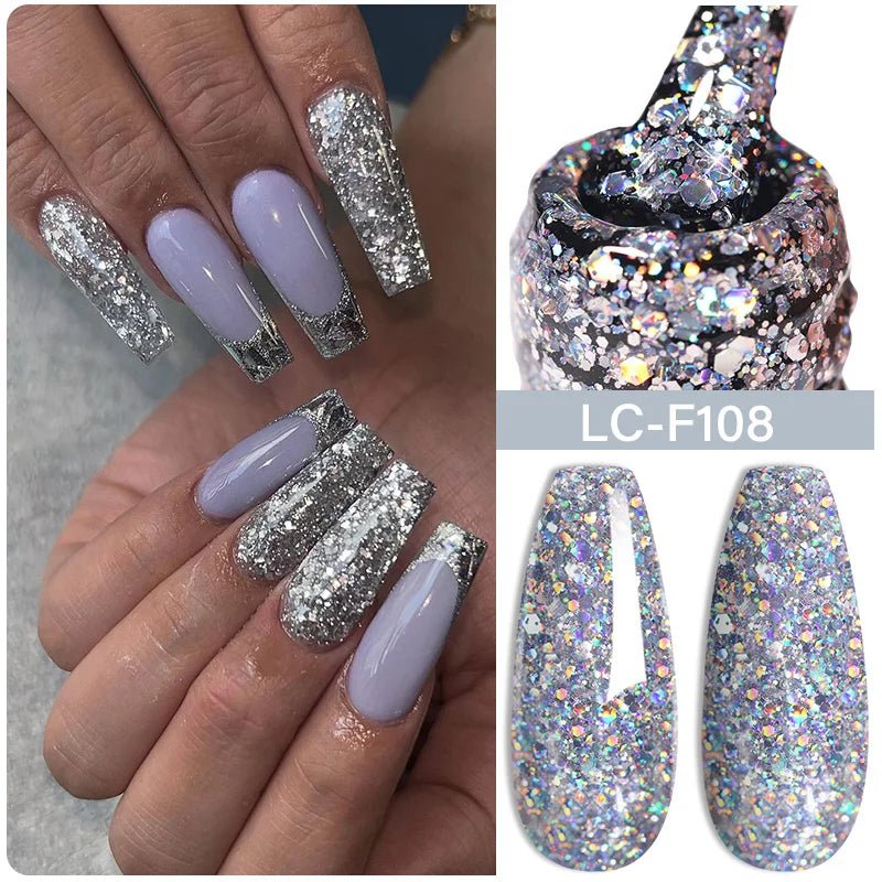 LILYCUTE Gold Aurora Glitter Gel Nagellack Frühling Nude Farbe Langlebig Französisch Für Maniküre Soak Off Nail art UV Gel Lack - flohmarkt-deutschland.shop