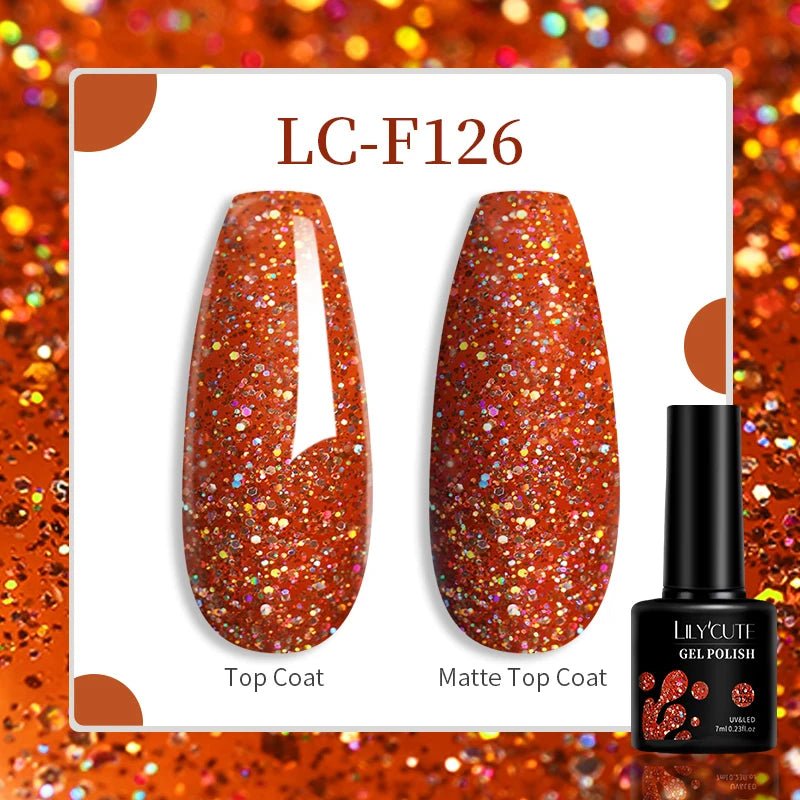 LILYCUTE Gold Aurora Glitter Gel Nagellack Frühling Nude Farbe Langlebig Französisch Für Maniküre Soak Off Nail art UV Gel Lack - flohmarkt-deutschland.shop