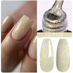 LILYCUTE Gold Aurora Glitter Gel Nagellack Frühling Nude Farbe Langlebig Französisch Für Maniküre Soak Off Nail art UV Gel Lack - flohmarkt-deutschland.shop