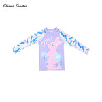 Long Sleeved Rashguard Swim Bathing Suit Set Anti UV Kids Swimwear for Girls 3-Piece Children Swimming Bathing Suit Rash Guard - flohmarkt-deutschland.shop