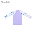 Long Sleeved Rashguard Swim Bathing Suit Set Anti UV Kids Swimwear for Girls 3-Piece Children Swimming Bathing Suit Rash Guard - flohmarkt-deutschland.shop
