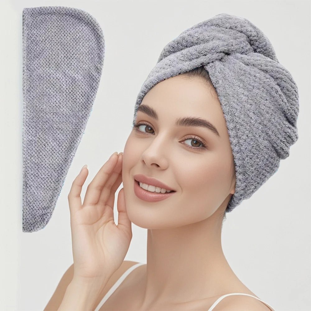 LunaLuxe Texturierte Haarkappe - Schonendes Trocknen Hohe Saugfähigkeit Und Sanfter Tragekomfort Für Frauen - flohmarkt-deutschland.shop