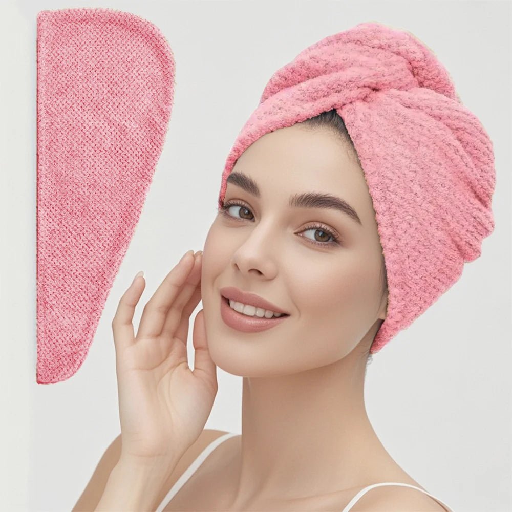 LunaLuxe Texturierte Haarkappe - Schonendes Trocknen Hohe Saugfähigkeit Und Sanfter Tragekomfort Für Frauen - flohmarkt-deutschland.shop