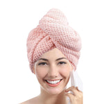LunaLuxe Texturierte Haarkappe - Schonendes Trocknen Hohe Saugfähigkeit Und Sanfter Tragekomfort Für Frauen - flohmarkt-deutschland.shop
