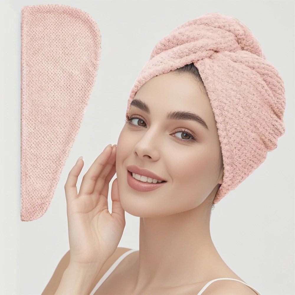 LunaLuxe Texturierte Haarkappe - Schonendes Trocknen Hohe Saugfähigkeit Und Sanfter Tragekomfort Für Frauen - flohmarkt-deutschland.shop