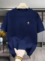 Luxuriöses Herren T-Shirt mit Rundhalsausschnitt und kurzen Ärmeln | Lässiger Stil, leicht dehnbar, bequem und angenehm, Sommerk - flohmarkt-deutschland.shop