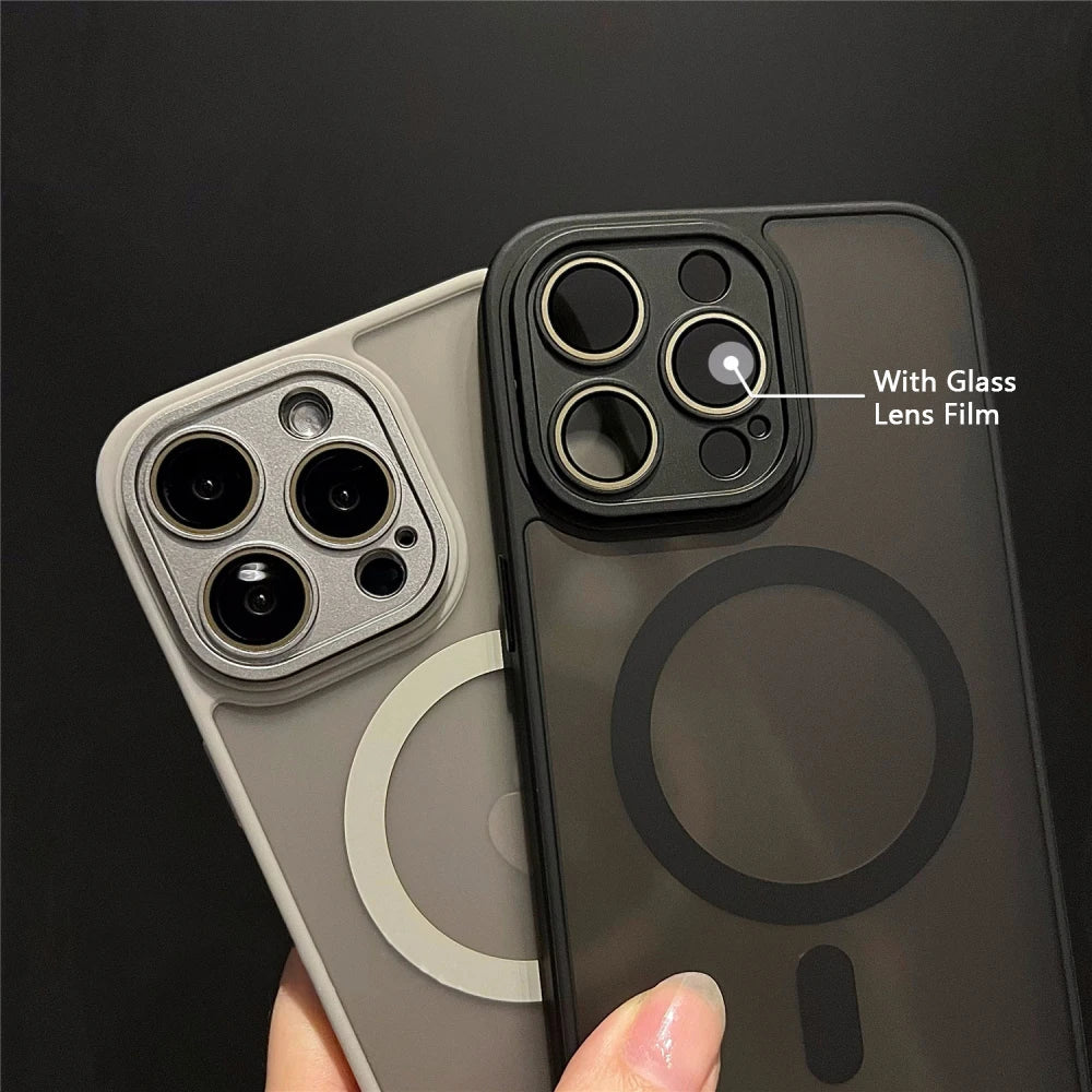 Luxury Matte Armor For Magsafe Magnetic Wireless Charging Case For iPhone 11 12 13 14 15 16 17 Air Pro Max Plus Shockproof Cover - flohmarkt-deutschland.shop