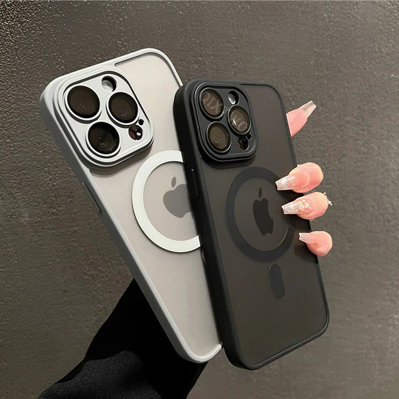 Luxury Matte Armor For Magsafe Magnetic Wireless Charging Case For iPhone 11 12 13 14 15 16 17 Air Pro Max Plus Shockproof Cover - flohmarkt-deutschland.shop