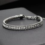 Luxury Men Tennis Bracelet Stainless Steel White Zirconia Chain Link Braslet Adjustable Gifts For Him Armband Herren Accessories - flohmarkt-deutschland.shop