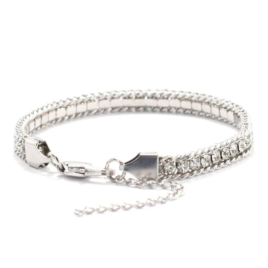 Luxury Men Tennis Bracelet Stainless Steel White Zirconia Chain Link Braslet Adjustable Gifts For Him Armband Herren Accessories - flohmarkt-deutschland.shop