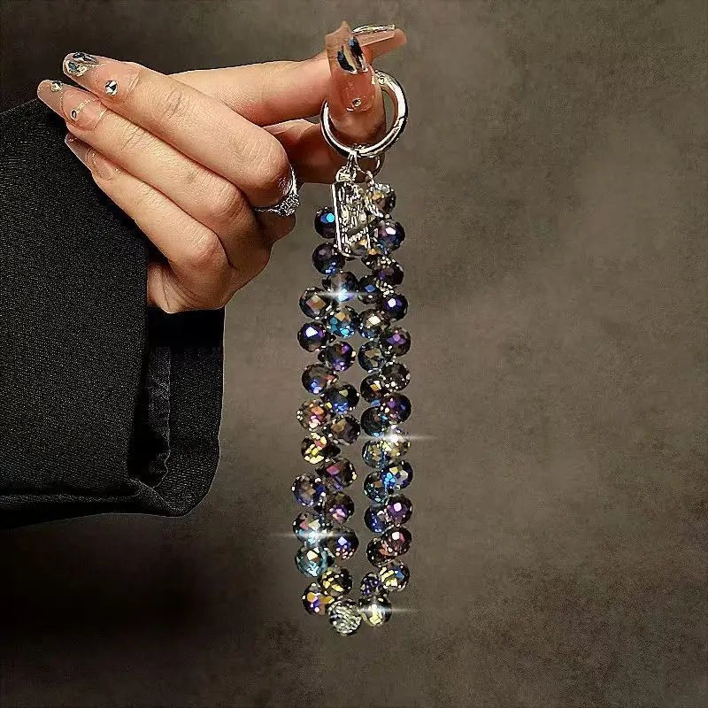 Luxury Sparkling Diamond Crystal Bead Wrist Strap Portable Chain Short Hanging Phone Charm Clip For Universal Use On Phone Cases - flohmarkt-deutschland.shop