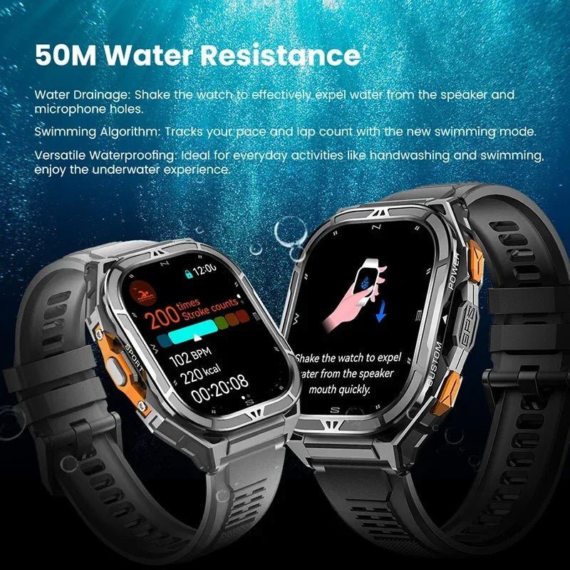 Luxus AMOLED Smartwatch Echt GPS 5 ATM Wasserdichte Intelligente Uhr Elektronische Uhr Sport Handgelenk Digitale Uhren für Mann Android 2026 - flohmarkt-deutschland.shop