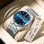 Luxus Uhr Für Mann Wasserdicht Leucht Datum Woche Edelstahl Männer Uhr Casual Quarz herren Uhren Männliche Uhr - flohmarkt-deutschland.shop