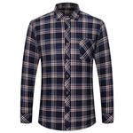 M-6XL Herren Flanell hemden aus reiner Baumwolle Langarm Single Pocket Casual Plaid dicke weiche gemütliche gebürstete Hemden Bluse Männer Kleidung - flohmarkt-deutschland.shop